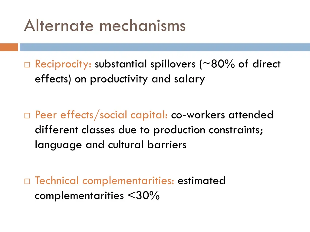 alternate mechanisms