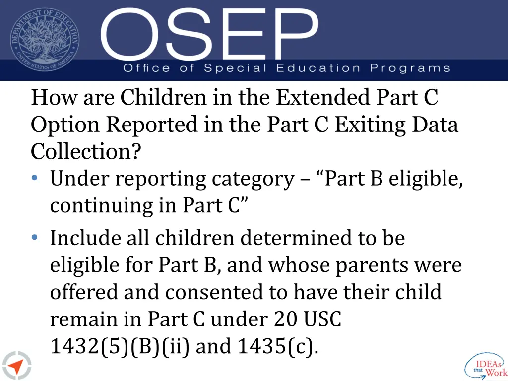 how are children in the extended part c option