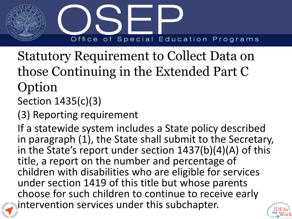 statutory requirement to collect data on those