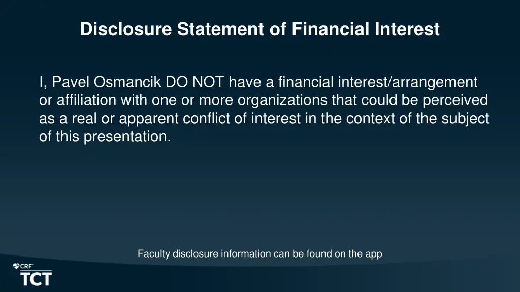 disclosure statement of financial interest