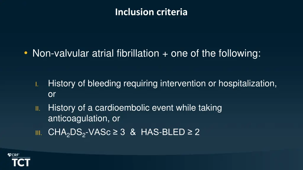 inclusion criteria