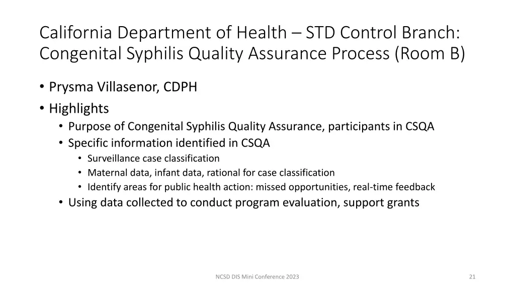 california department of health std control