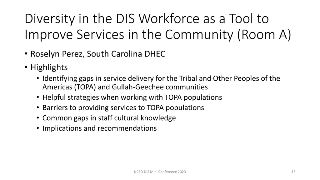 diversity in the dis workforce as a tool