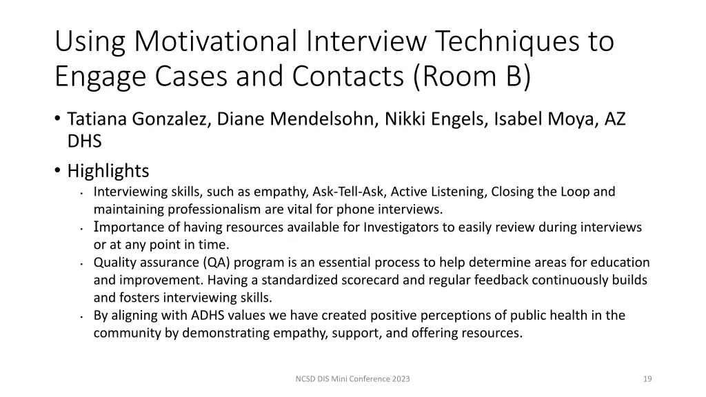 using motivational interview techniques to engage