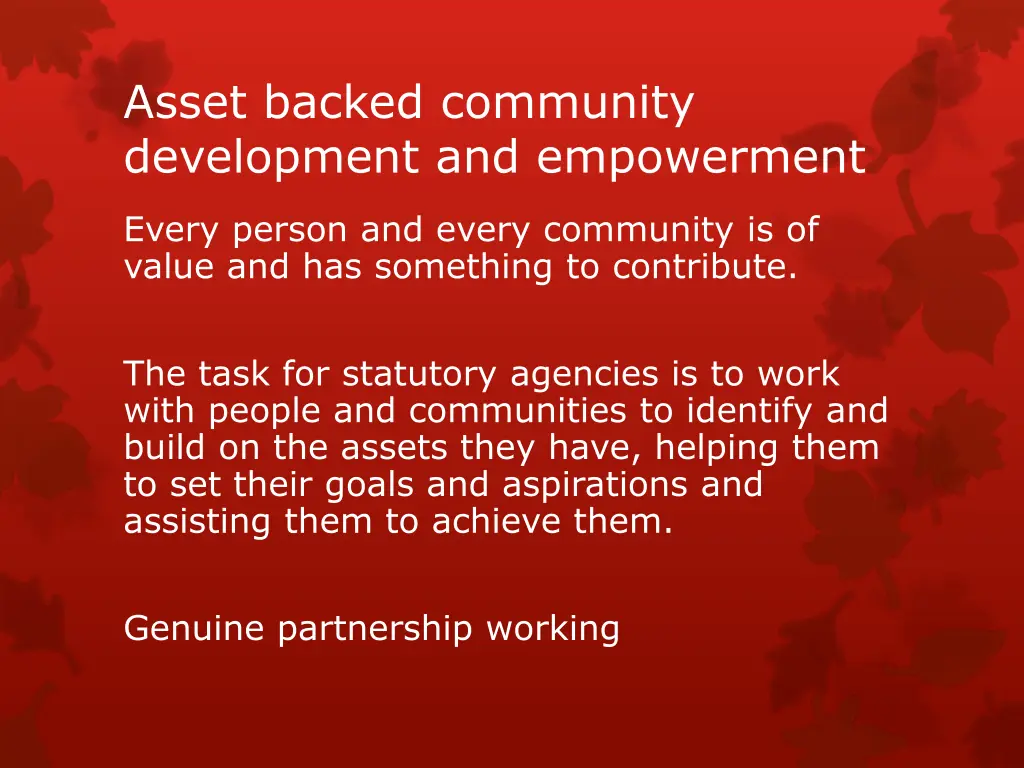 asset backed community development and empowerment