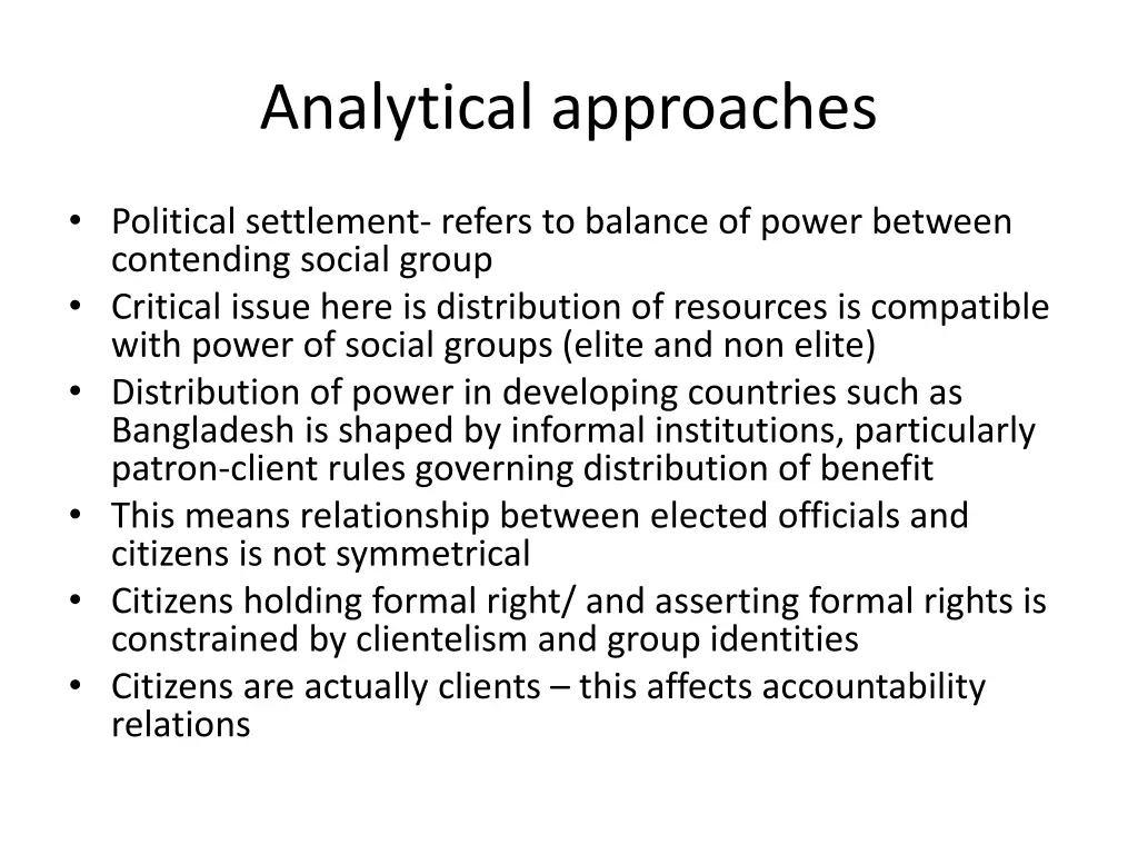 analytical approaches