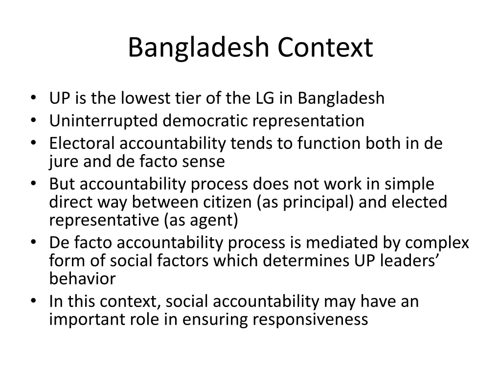 bangladesh context