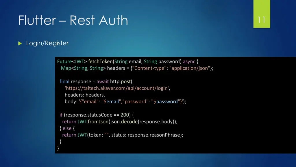 flutter rest auth