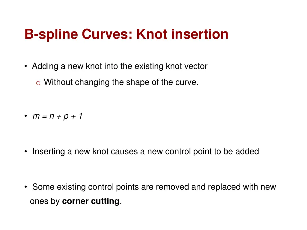 b spline curves knot insertion