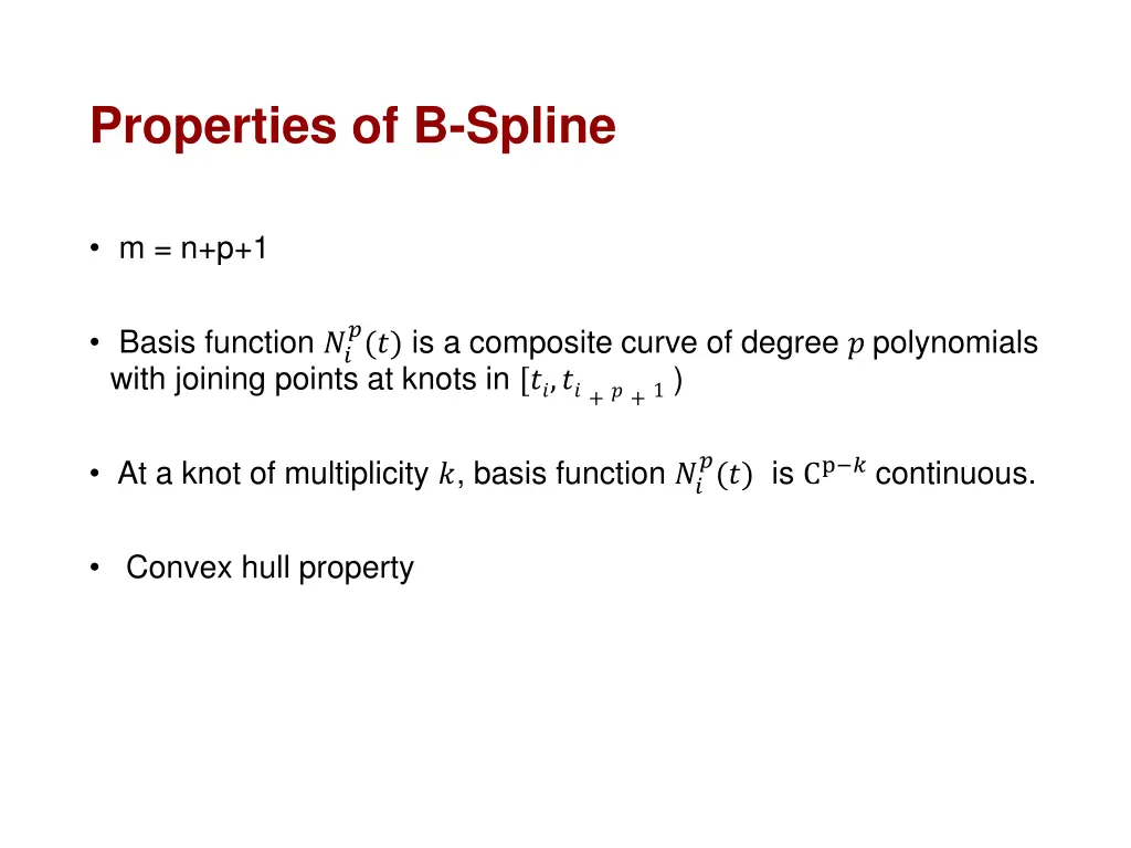 properties of b spline 1