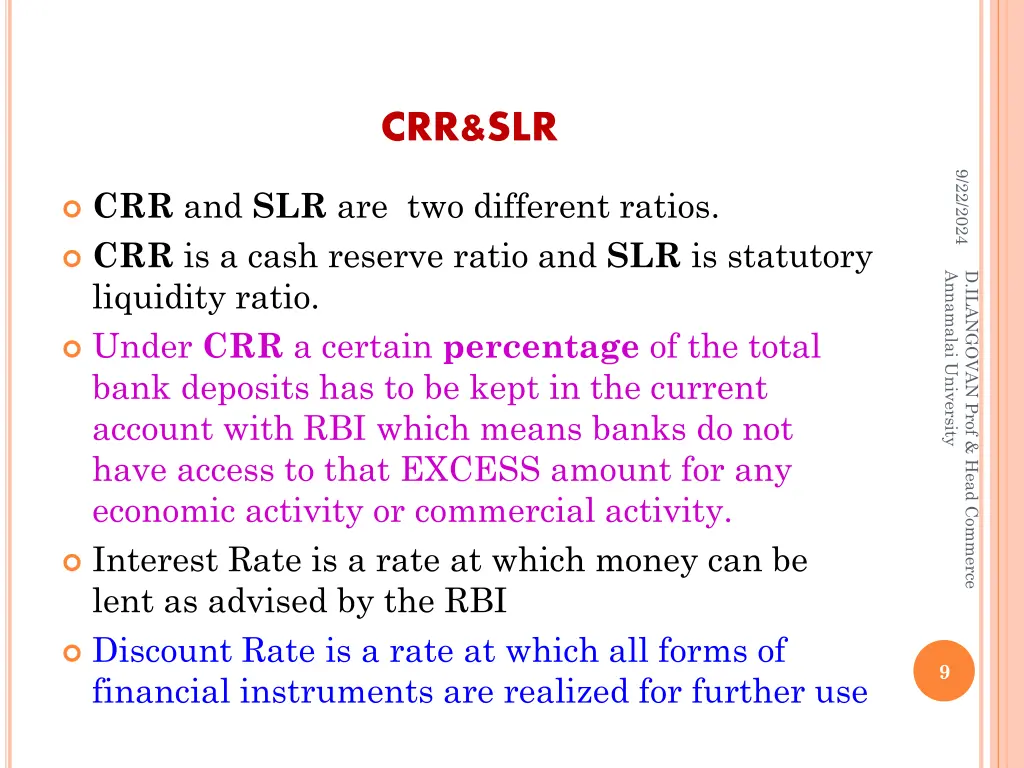 crr slr