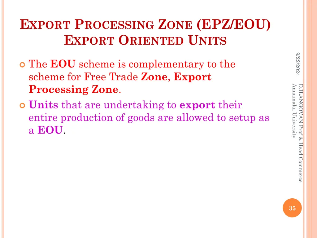 e xport p rocessing z one epz eou e xport