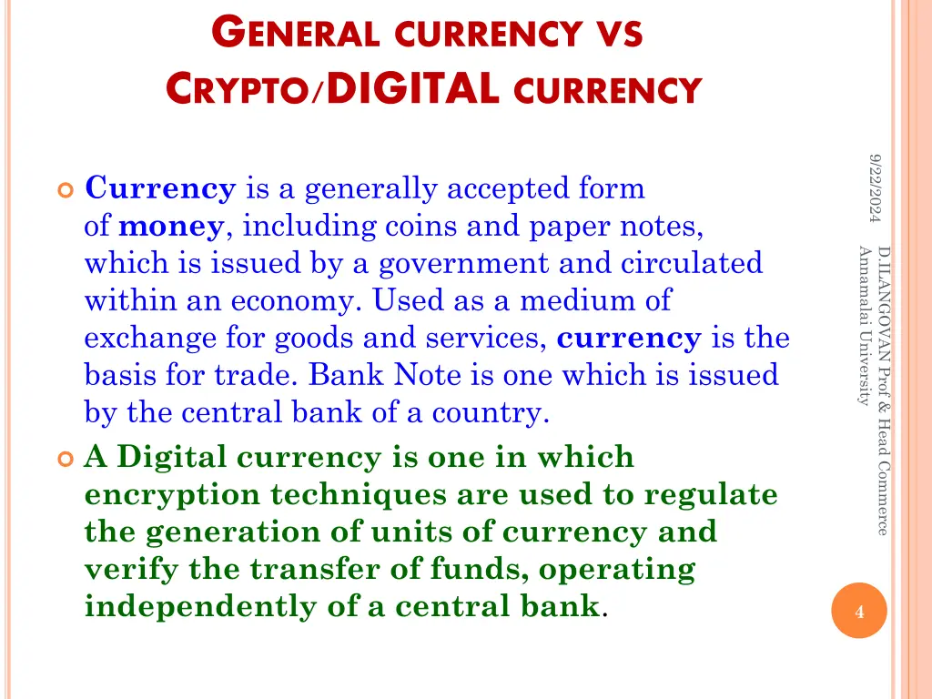 g eneral currency vs c rypto digital currency