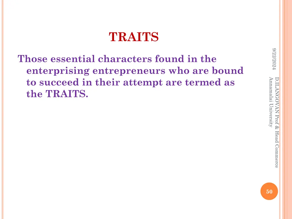 traits