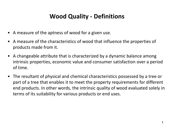 wood quality definitions