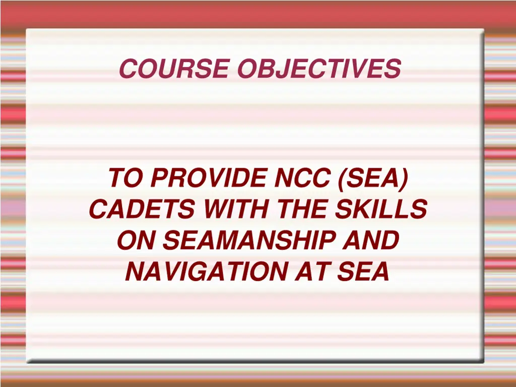 course objectives