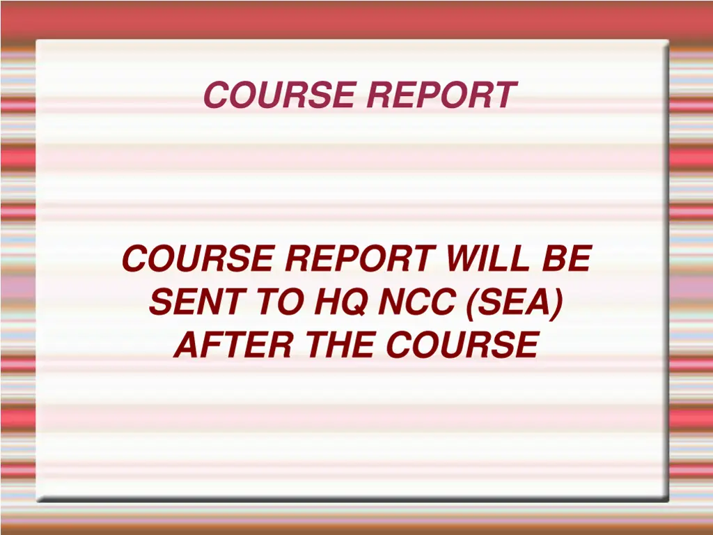 course report