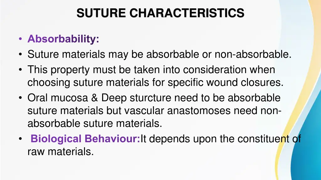 suture characteristics 1