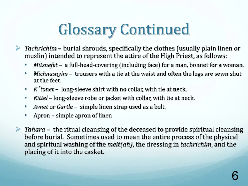 glossary continued