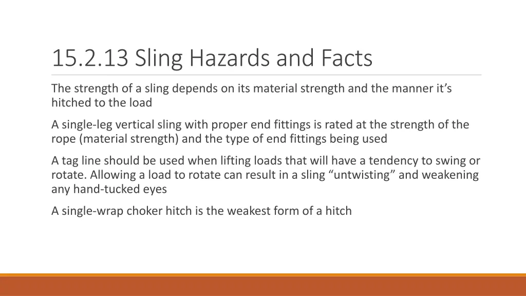 15 2 13 sling hazards and facts