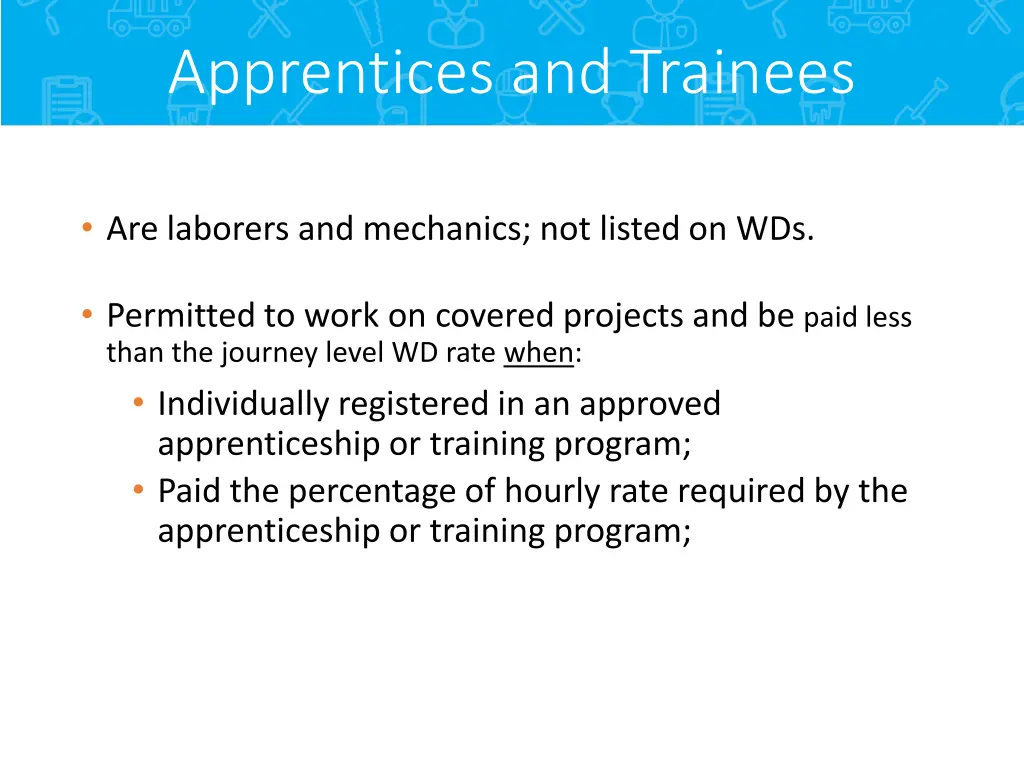 apprentices and trainees