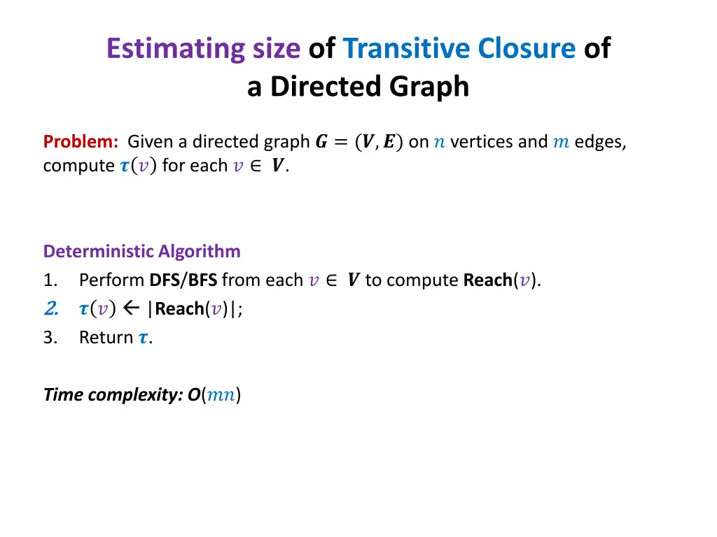 estimating size of transitive closure 1