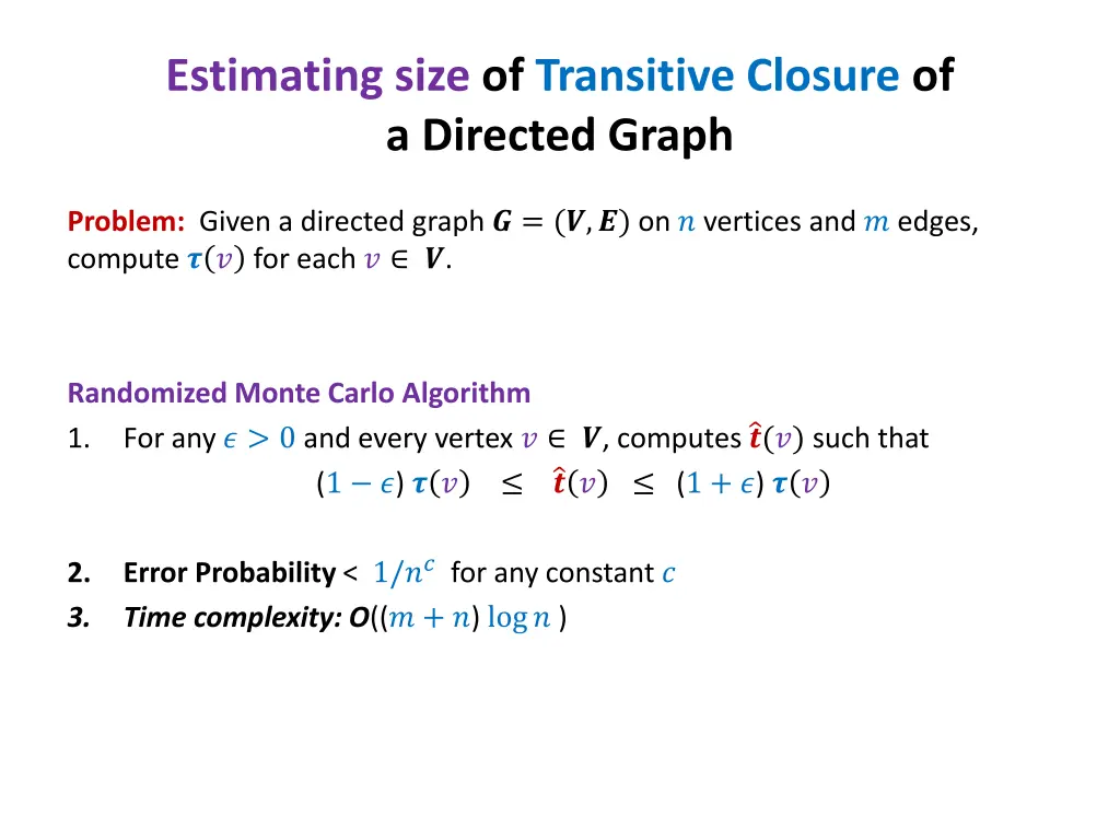 estimating size of transitive closure 2