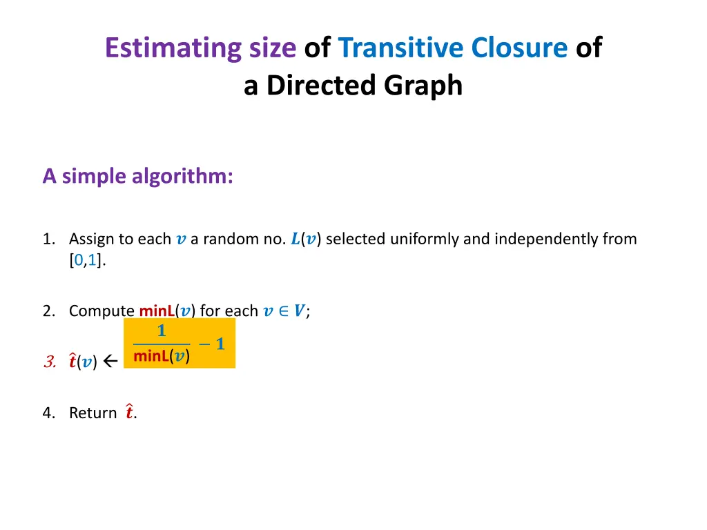 estimating size of transitive closure 3