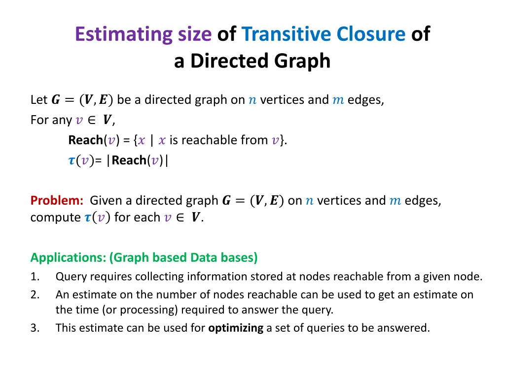 estimating size of transitive closure