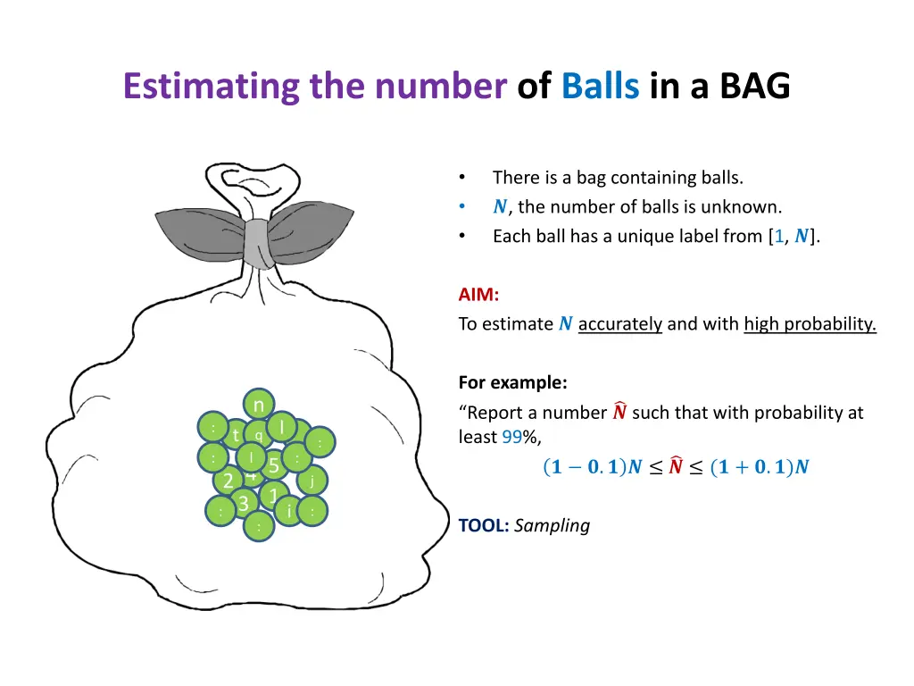 estimating the number of balls in a bag 1