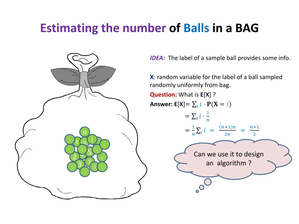 estimating the number of balls in a bag 2