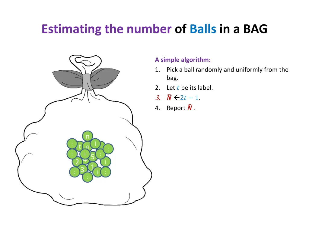 estimating the number of balls in a bag 3