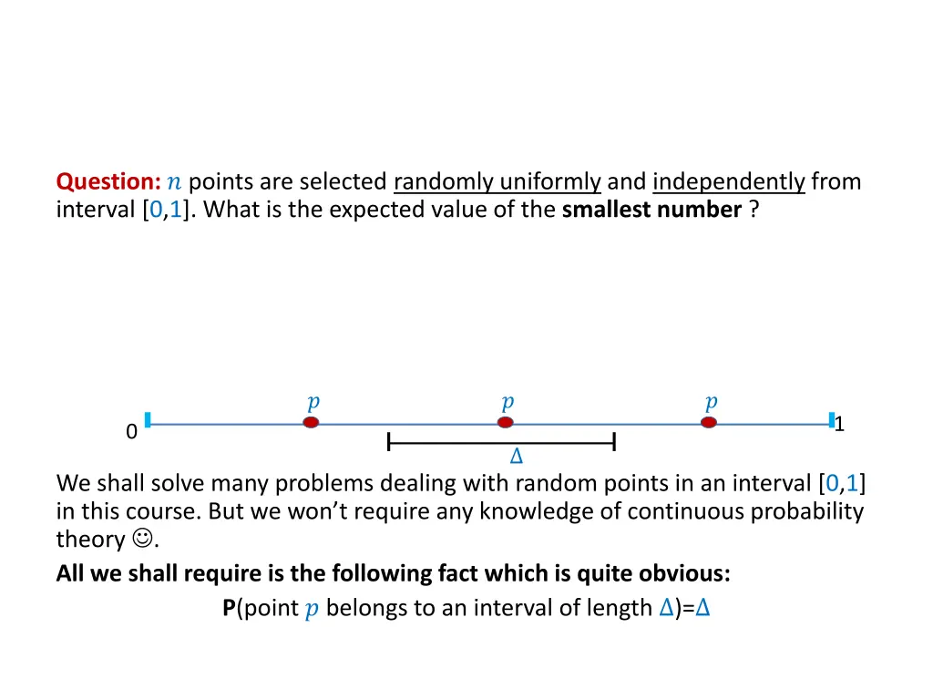 question points are selected randomly uniformly