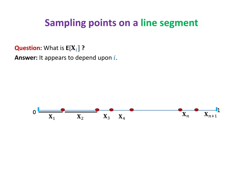 sampling points on a line segment