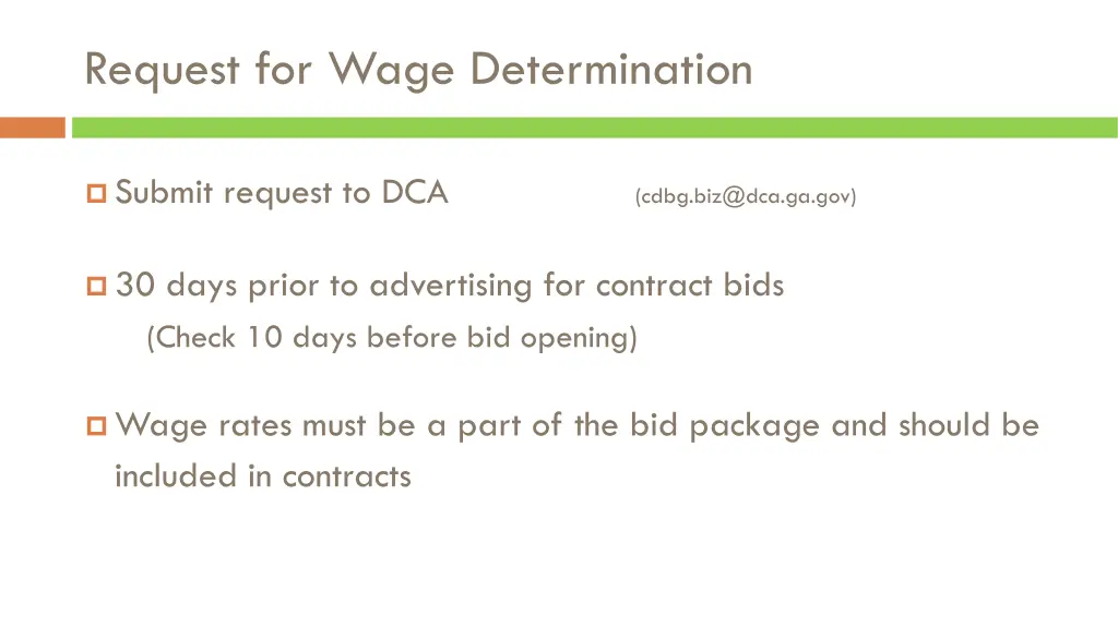 request for wage determination