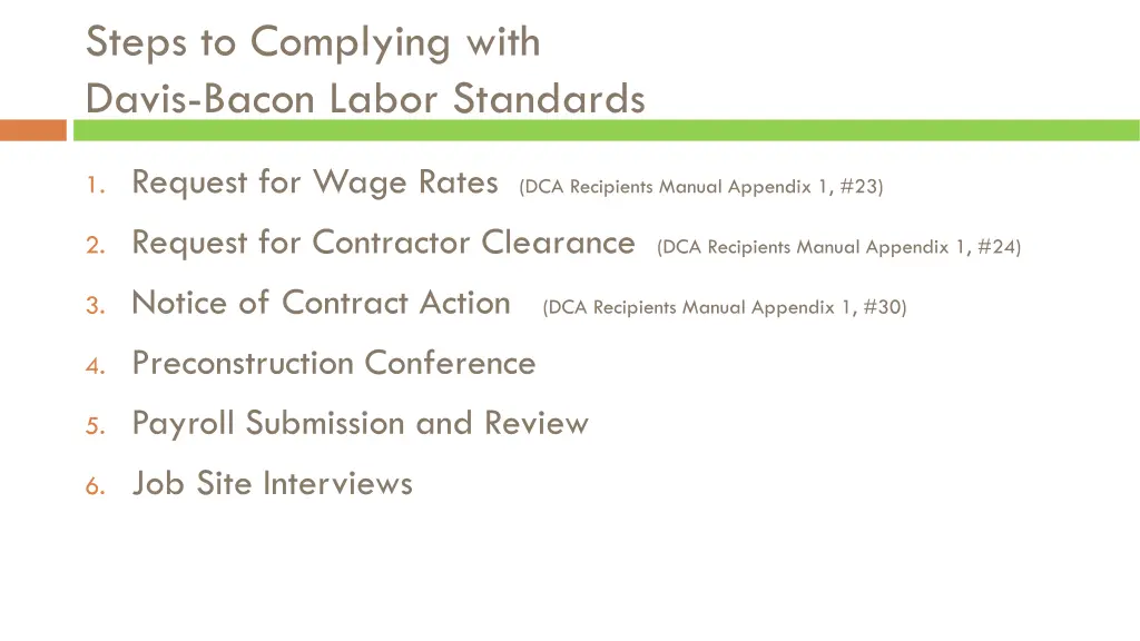 steps to complying with davis bacon labor