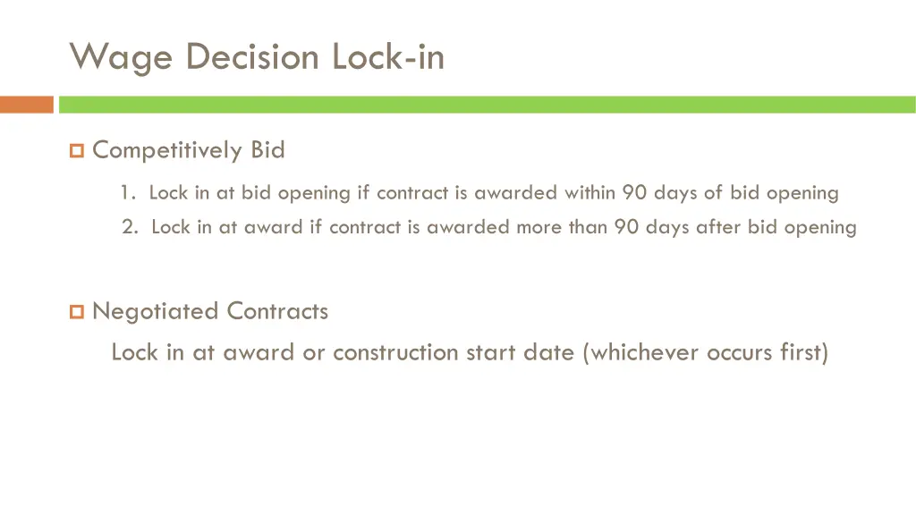 wage decision lock in