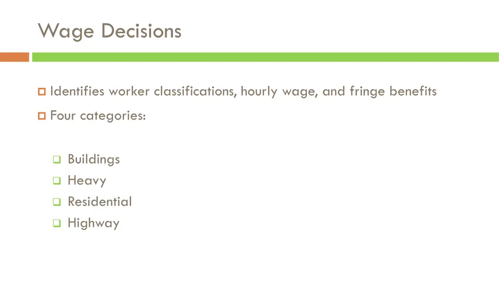 wage decisions