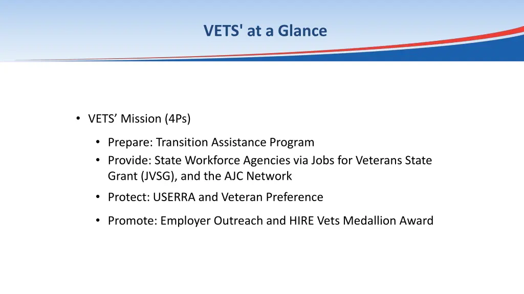 vets at a glance