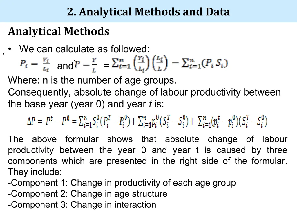 2 analytical methods and data 3