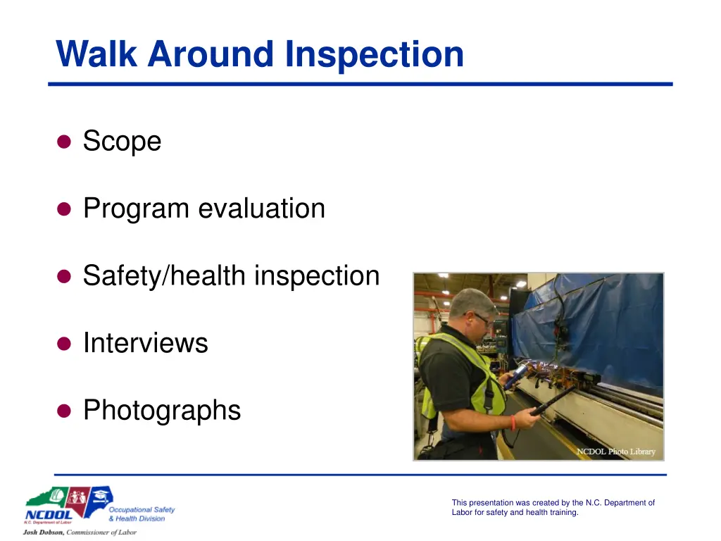 walk around inspection