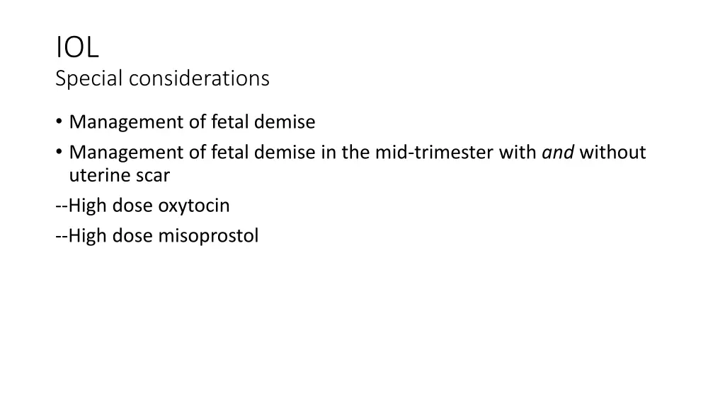 iol special considerations