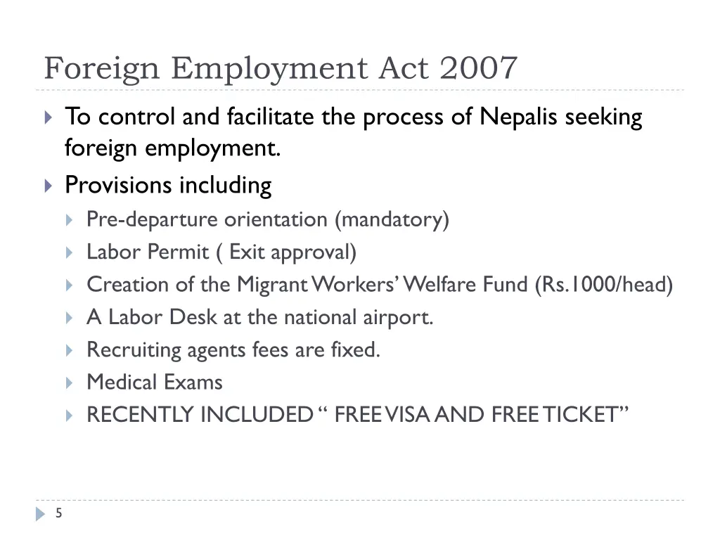 foreign employment act 2007