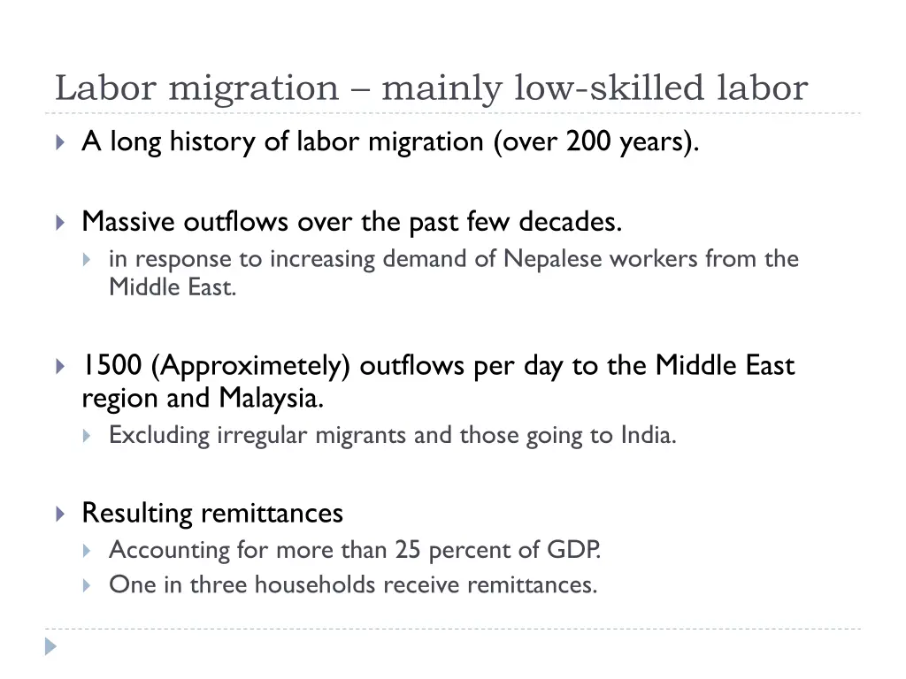 labor migration mainly low skilled labor