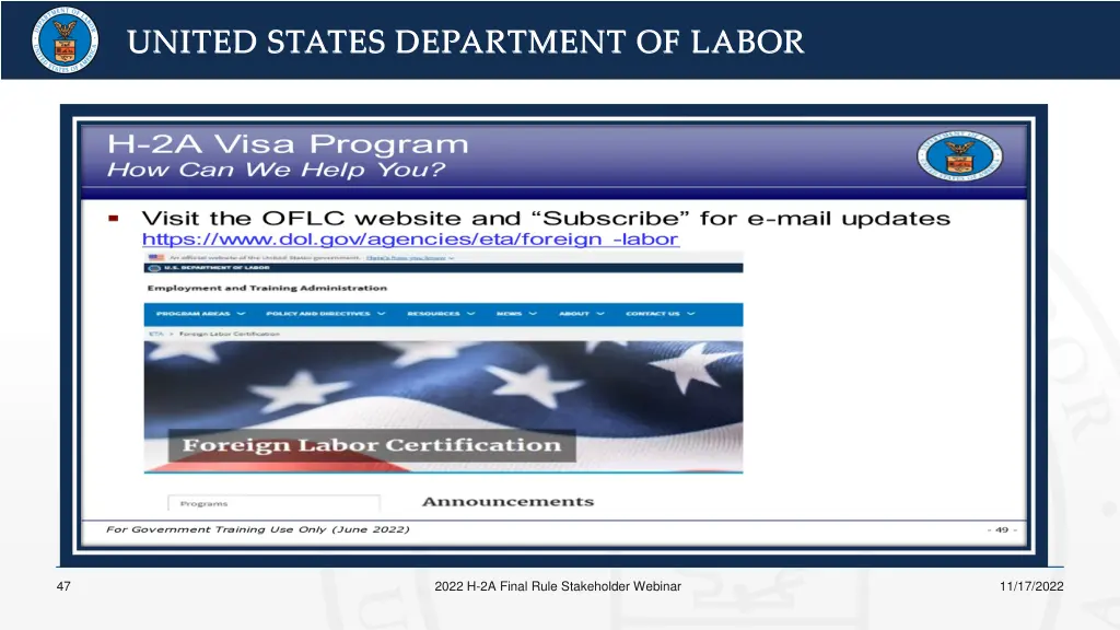 united states department of labor united states 43