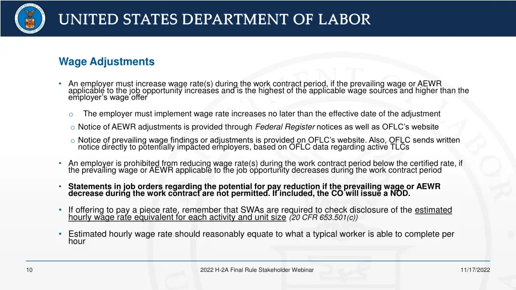 united states department of labor united states 7