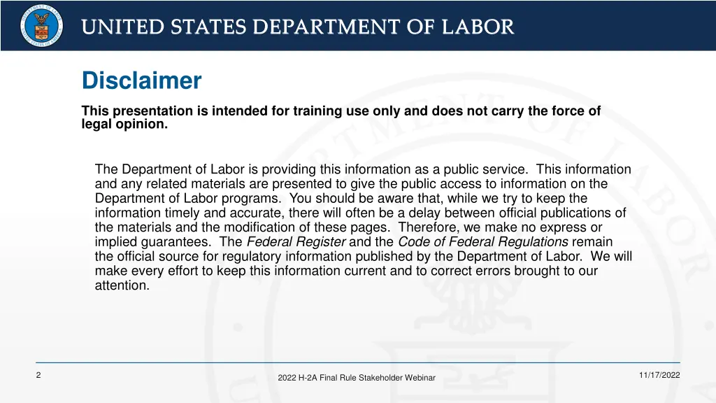 united states department of labor united states