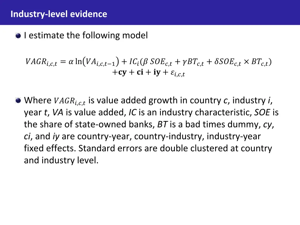 industry level evidence 1