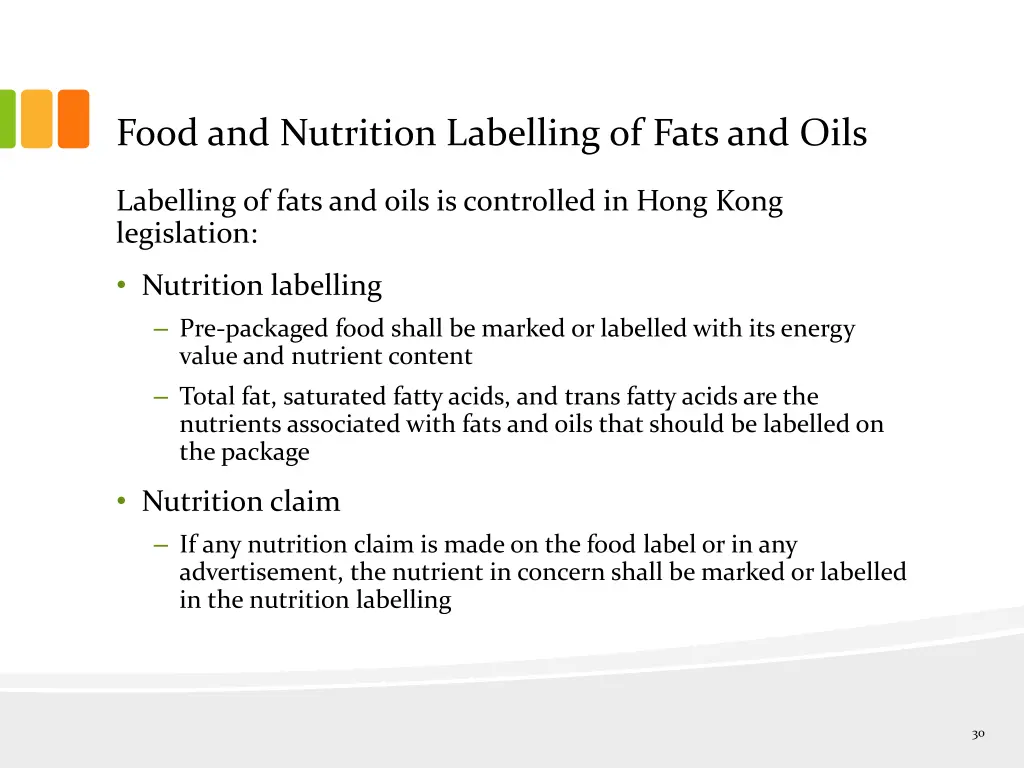 food and nutrition labelling of fats and oils 2