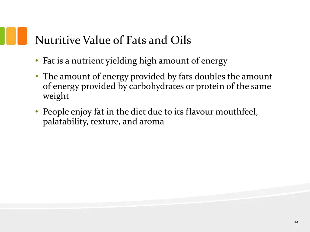 nutritive value of fats and oils 1